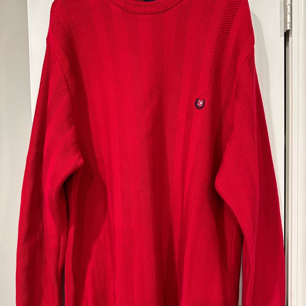 Men’s bright red Chaps texture sweater. XLT Christmas holiday. Like new